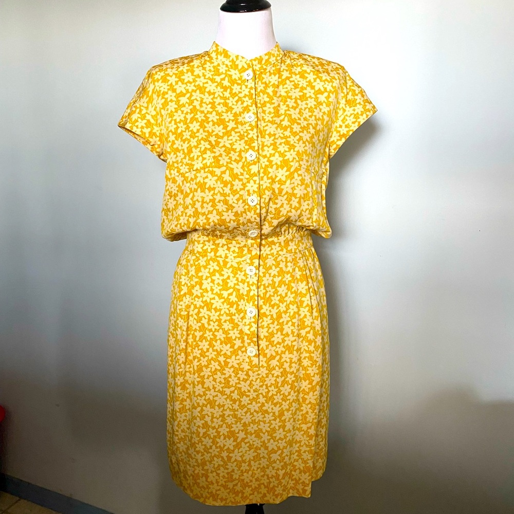 Vintage Valentino  Boutique yellow floral dress